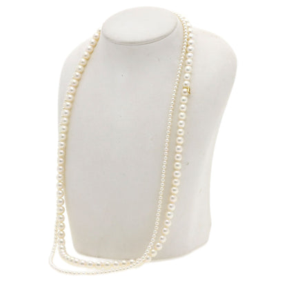 MIKIMOTO Pearl Pearl Baby Pearl with M Charm Necklace K18 Yellow Gold Ladies [Used]