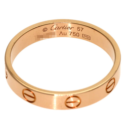 CARTIER mini love ring #57 Ring K18 Pink Gold Ladies [Used]