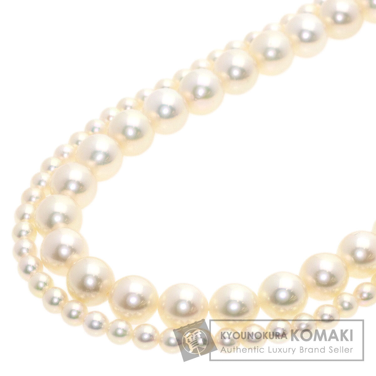 MIKIMOTO Pearl Pearl Baby Pearl with M Charm Necklace K18 Yellow Gold Ladies [Used]