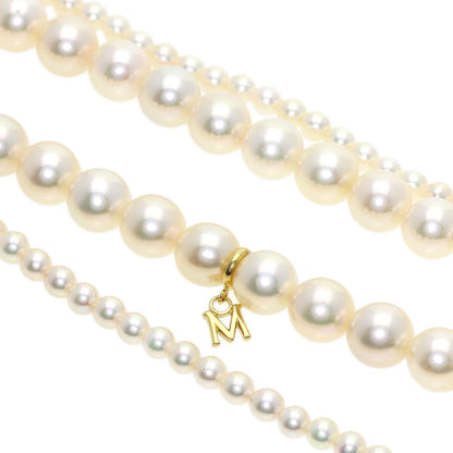 MIKIMOTO Pearl Pearl Baby Pearl with M Charm Necklace K18 Yellow Gold Ladies [Used]