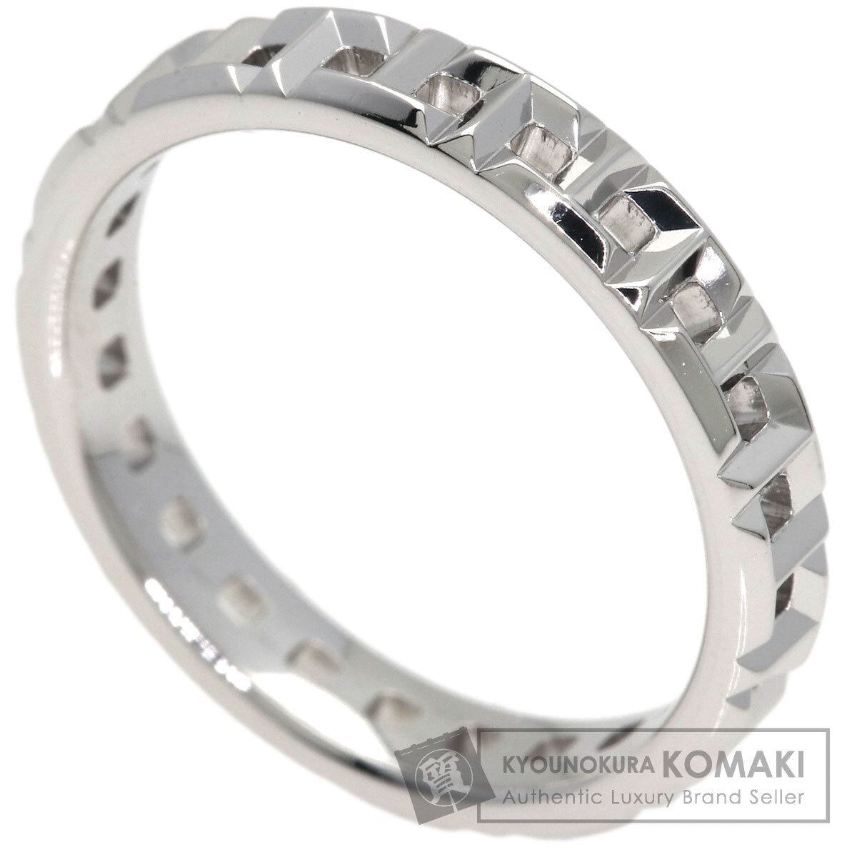 TIFFANY&Co. T True Narrow Ring K18 White Gold Ladies [Used]