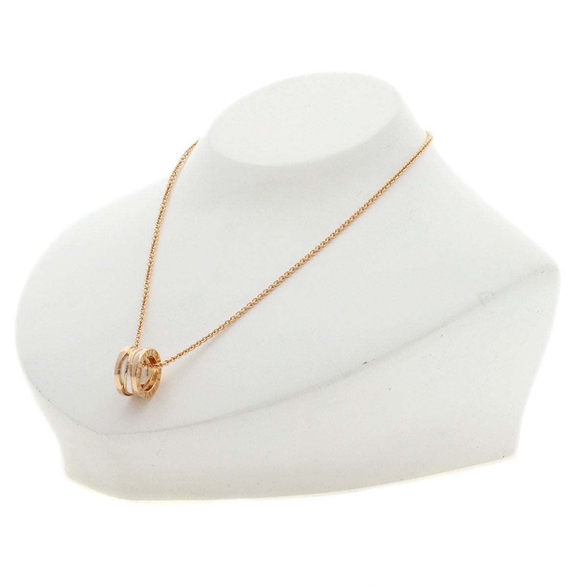 BVLGARI B.zero1 Legend White Ceramic Necklace K18 Pink Gold Ladies [Used]