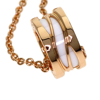 BVLGARI B.zero1 Legend White Ceramic Necklace K18 Pink Gold Ladies [Used]
