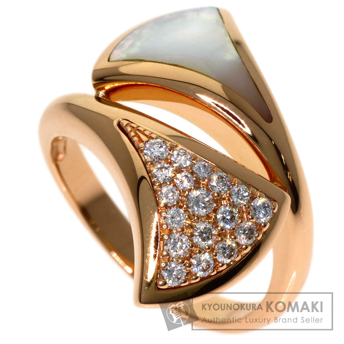 BVLGARI Diva Dream Medium Shell Diamond Ring K18 Pink Gold Ladies [Used]