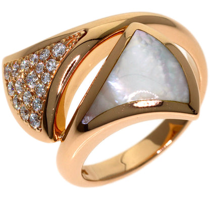 BVLGARI Diva Dream Medium Shell Diamond Ring K18 Pink Gold Ladies [Used]