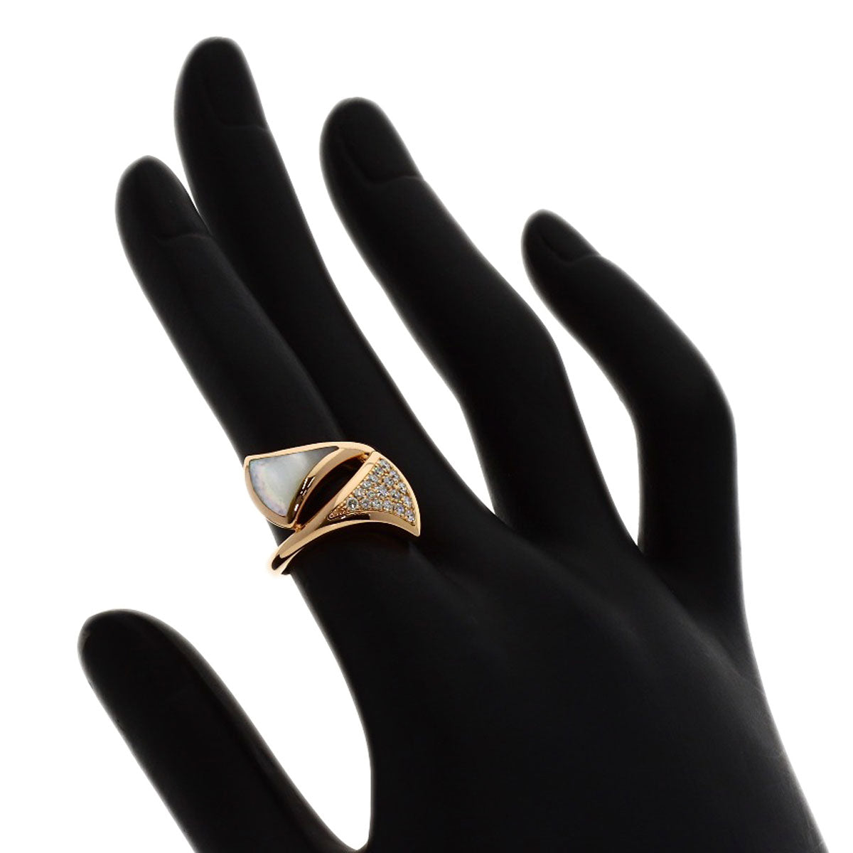 BVLGARI Diva Dream Medium Shell Diamond Ring K18 Pink Gold Ladies [Used]