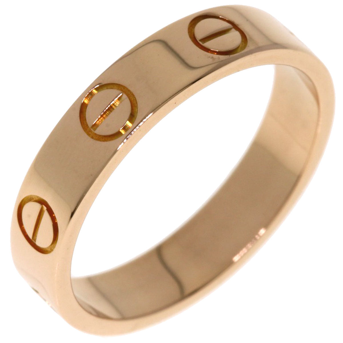 CARTIER Mini love ring # 48 Ring K18 Pink Gold Ladies [Used]