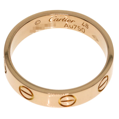 CARTIER Mini love ring # 48 Ring K18 Pink Gold Ladies [Used]