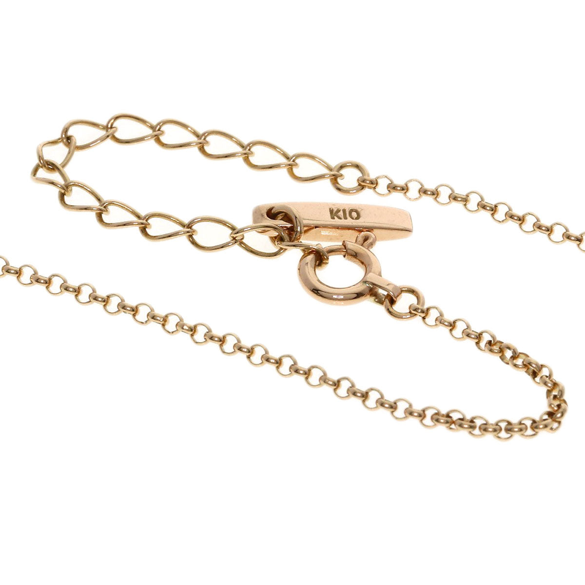CELINE Macadam Heart Baby Ring with Diamond Necklace K10 Pink Gold Ladies [Used]