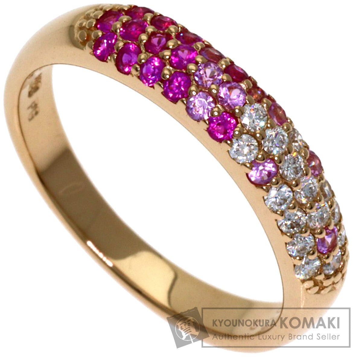Ponte Vecchio Eterno Caffe Piccolini Sapphire Diamond Ring K18 Pink Gold Ladies [Used]