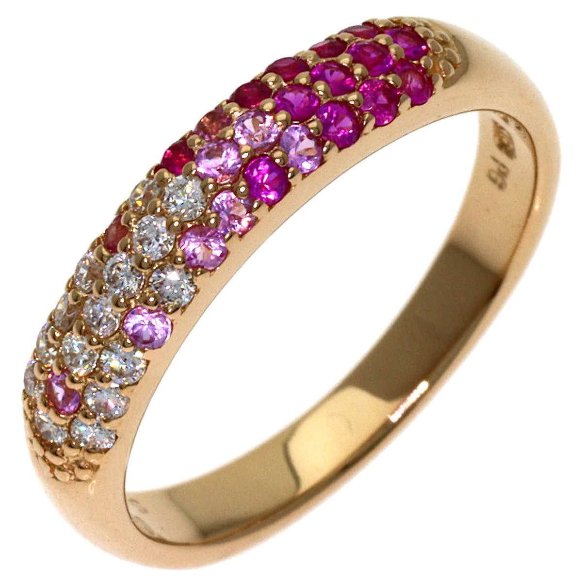 Ponte Vecchio Eterno Caffe Piccolini Sapphire Diamond Ring K18 Pink Gold Ladies [Used]