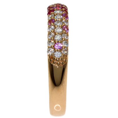 Ponte Vecchio Eterno Caffe Piccolini Sapphire Diamond Ring K18 Pink Gold Ladies [Used]