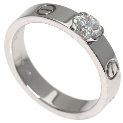 CARTIER mini love solitaire Diamond #50 Ring K18 White Gold Ladies [Used]