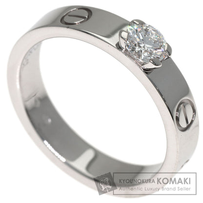 CARTIER mini love solitaire Diamond #50 Ring K18 White Gold Ladies [Used]