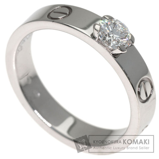 CARTIER mini love solitaire Diamond #50 Ring K18 White Gold Ladies [Used]