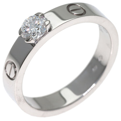 CARTIER mini love solitaire Diamond #50 Ring K18 White Gold Ladies [Used]