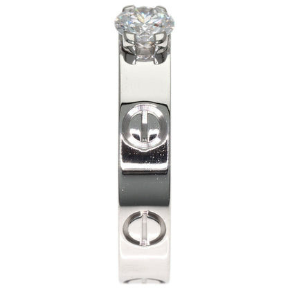 CARTIER mini love solitaire Diamond #50 Ring K18 White Gold Ladies [Used]