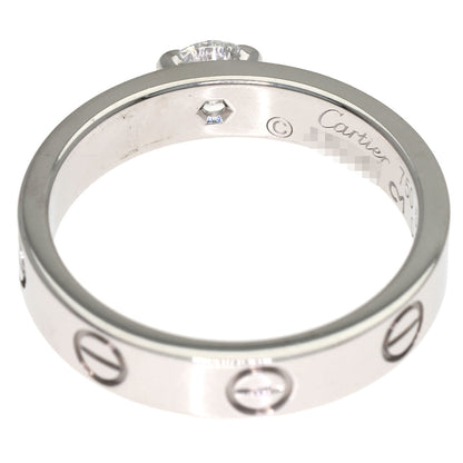 CARTIER mini love solitaire Diamond #50 Ring K18 White Gold Ladies [Used]