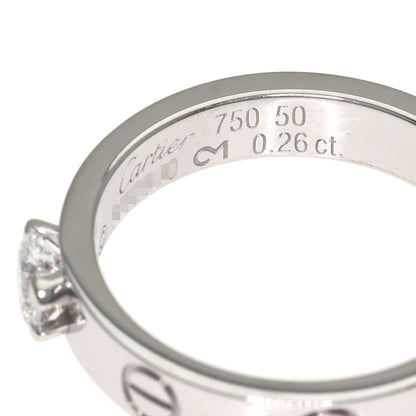 CARTIER mini love solitaire Diamond #50 Ring K18 White Gold Ladies [Used]