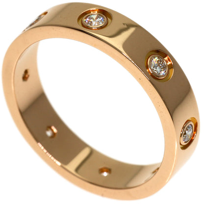 CARTIER Mini Love Ring Full Diamond #48 Ring K18 Pink Gold Ladies [Used]