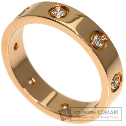 CARTIER Mini Love Ring Full Diamond #48 Ring K18 Pink Gold Ladies [Used]