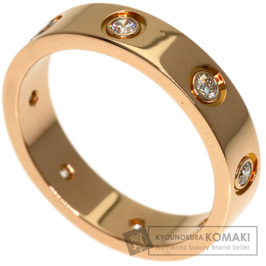 CARTIER Mini Love Ring Full Diamond #48 Ring K18 Pink Gold Ladies [Used]