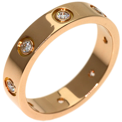 CARTIER Mini Love Ring Full Diamond #48 Ring K18 Pink Gold Ladies [Used]