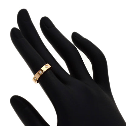 CARTIER Mini Love Ring Full Diamond #48 Ring K18 Pink Gold Ladies [Used]