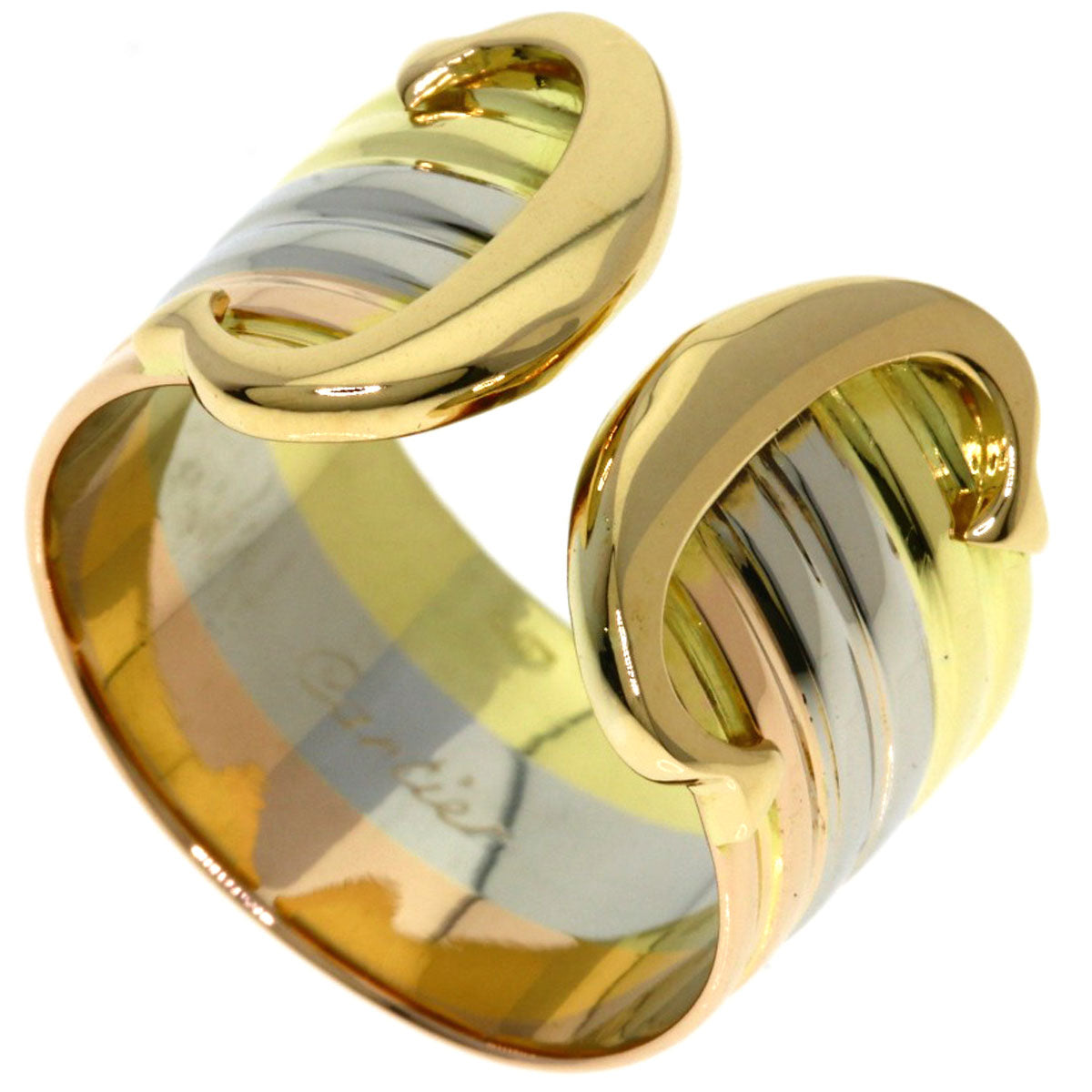 CARTIER 2C Ring LM #49 Ring K18 Yellow Gold K18 White GoldLadies [Used]