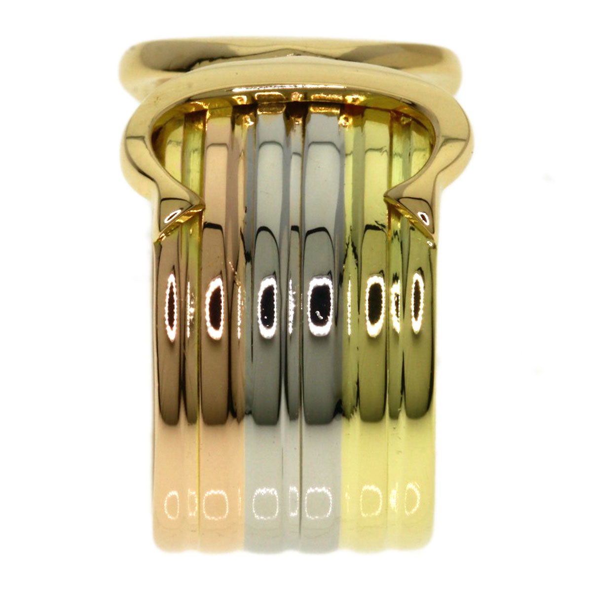 CARTIER 2C Ring LM #49 Ring K18 Yellow Gold K18 White GoldLadies [Used]