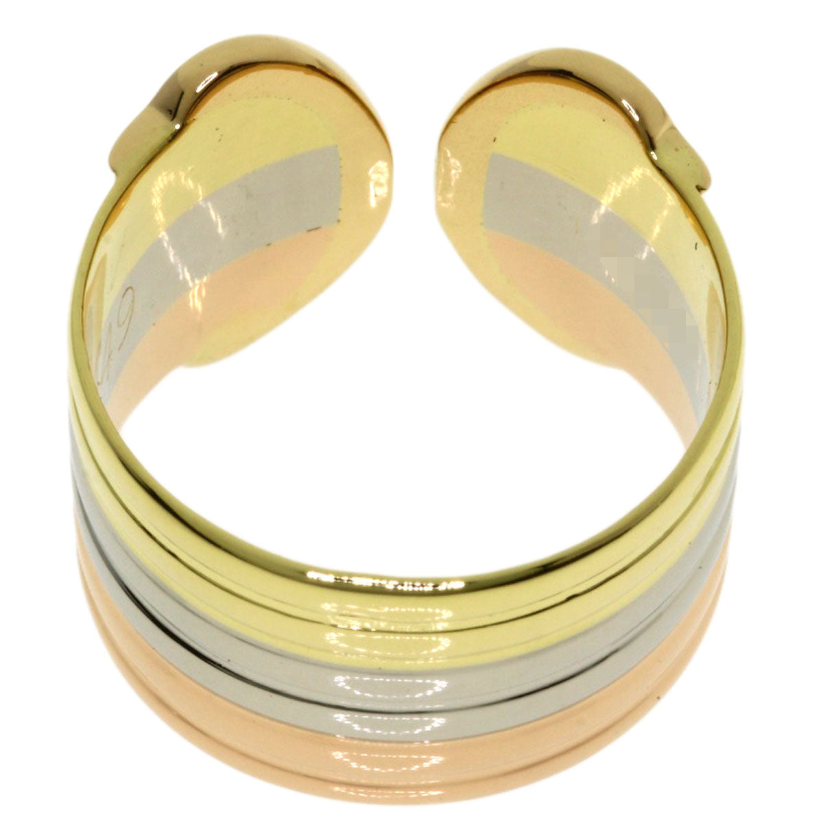 CARTIER 2C Ring LM #49 Ring K18 Yellow Gold K18 White GoldLadies [Used]