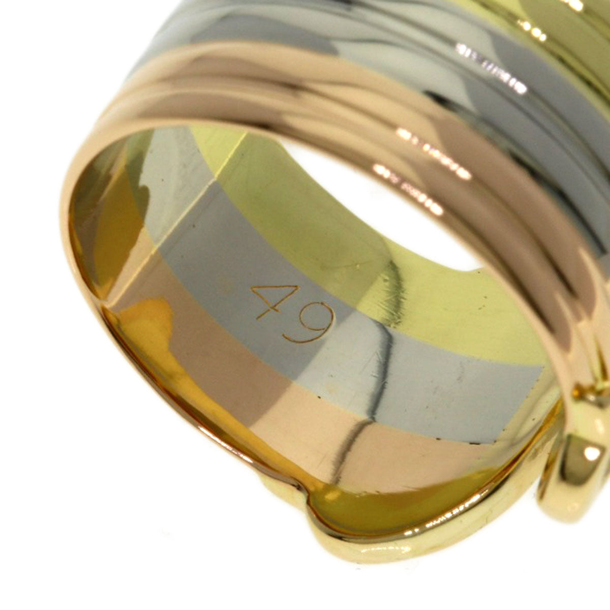 CARTIER 2C Ring LM #49 Ring K18 Yellow Gold K18 White GoldLadies [Used]