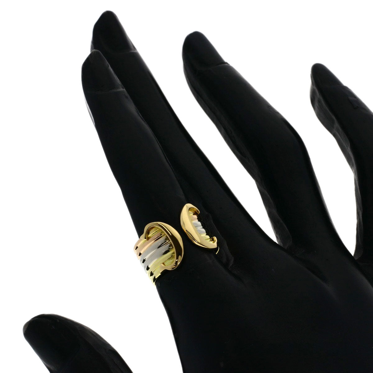 CARTIER 2C Ring LM #49 Ring K18 Yellow Gold K18 White GoldLadies [Used]