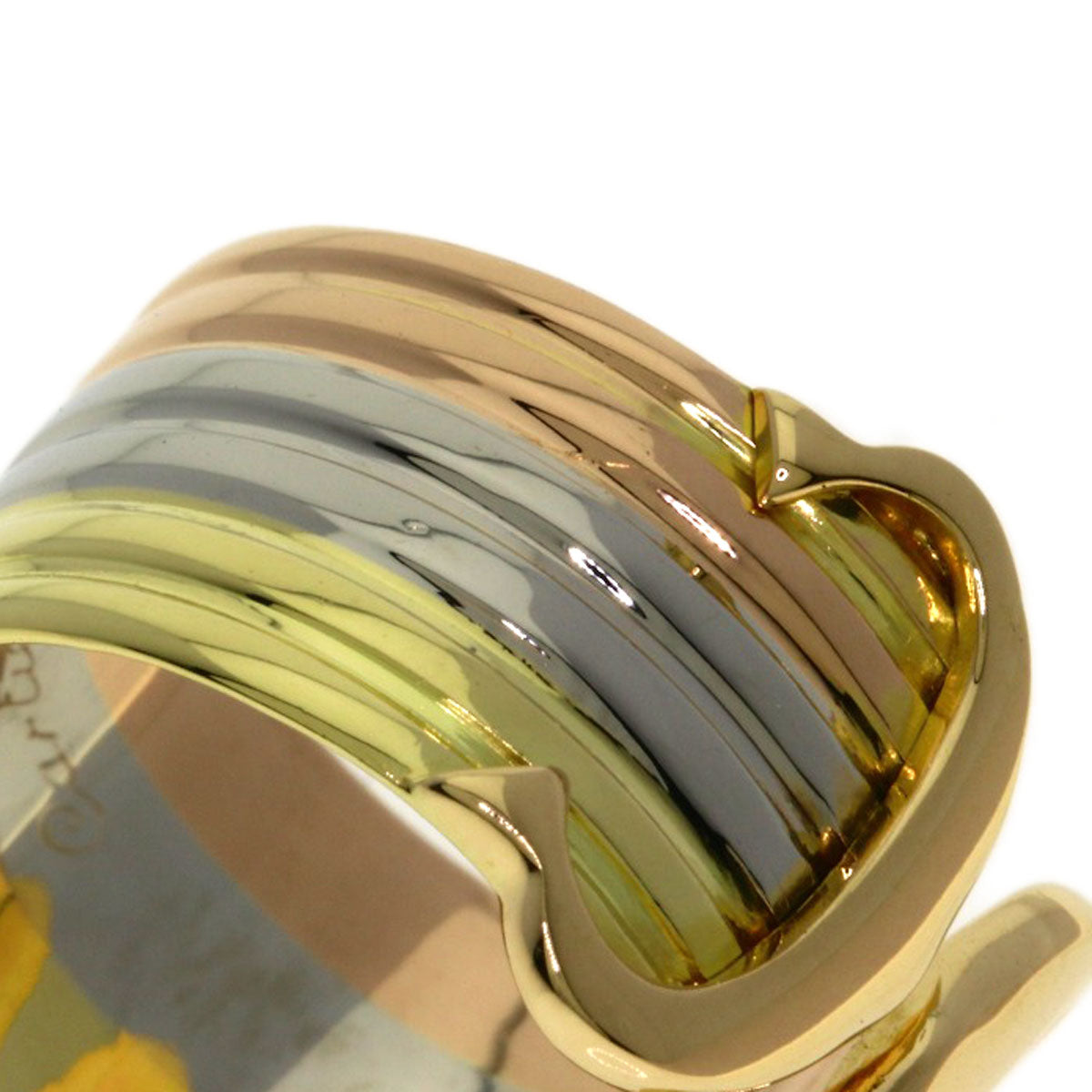 CARTIER 2C Ring LM #49 Ring K18 Yellow Gold K18 White GoldLadies [Used]