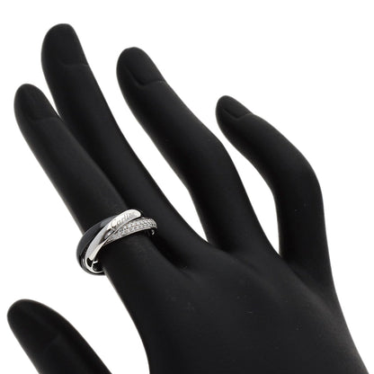 CARTIER Trinity Ceramic SM Pave Diamond #48 Ring K18 White Gold Ladies [Used]