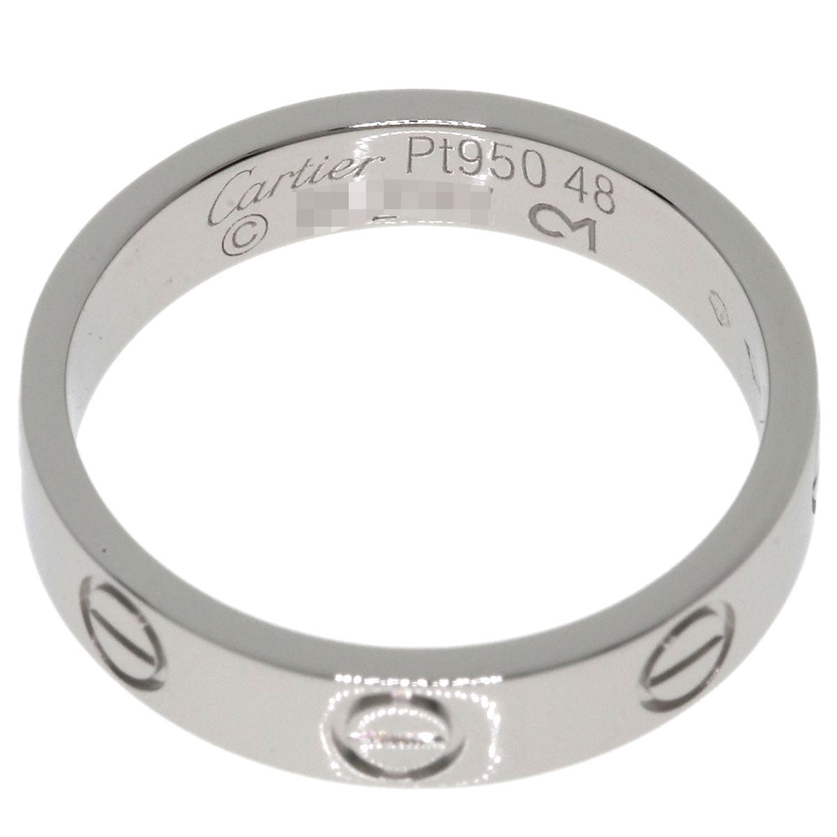 CARTIER mini love ring #48 Ring Platinum PT950 Ladies [Used]