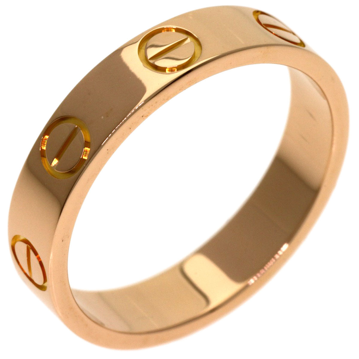 CARTIER Mini love ring # 47 Ring K18 Pink Gold Ladies [Used]