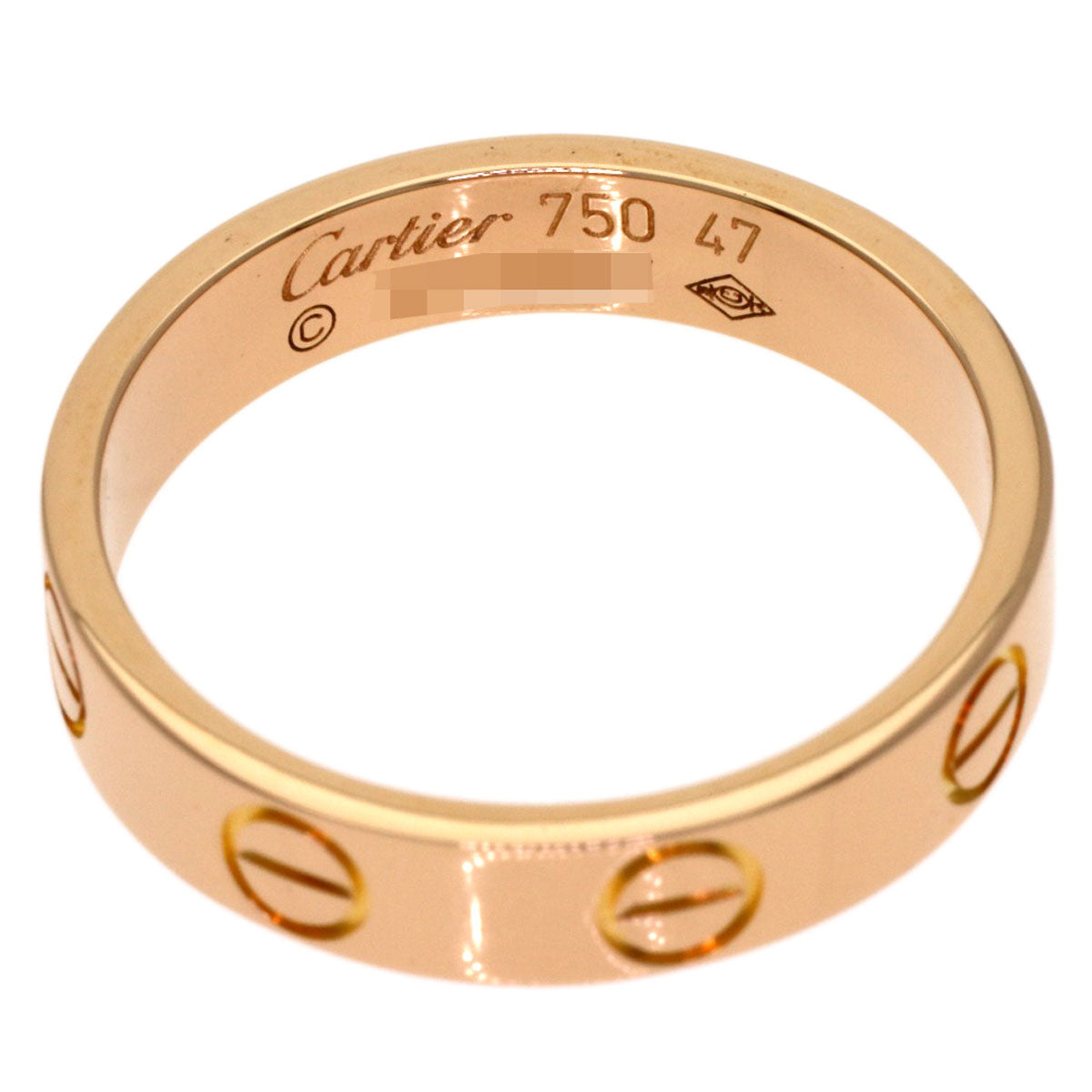 CARTIER Mini love ring # 47 Ring K18 Pink Gold Ladies [Used]