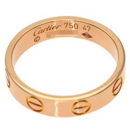 CARTIER Mini love ring # 47 Ring K18 Pink Gold Ladies [Used]