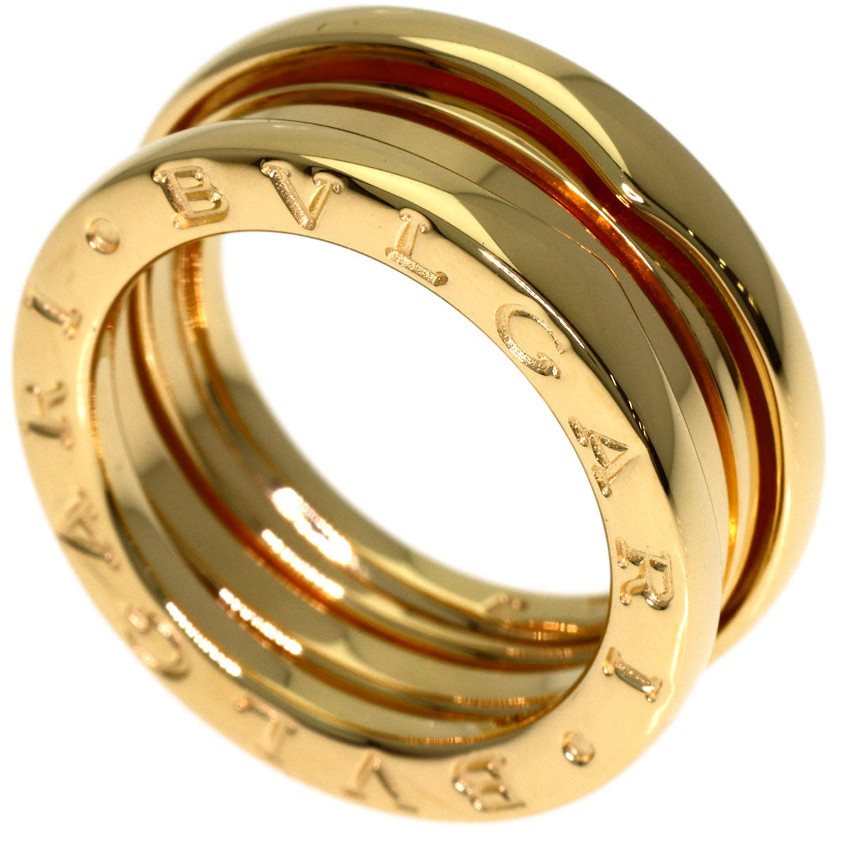 BVLGARI B.zero1 2 Band #49 Ring K18 Yellow Gold Ladies [Used]