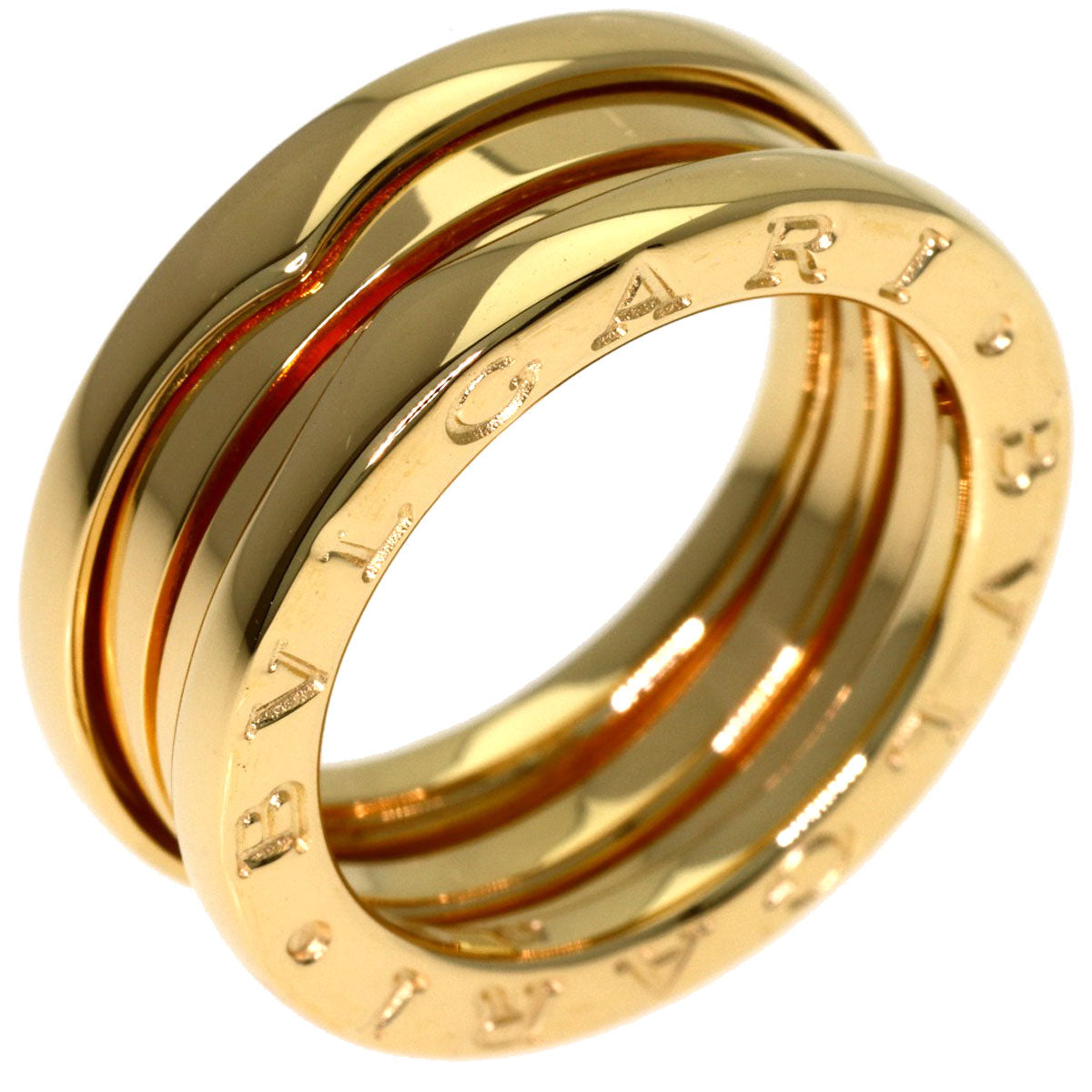 BVLGARI B.zero1 2 Band #49 Ring K18 Yellow Gold Ladies [Used]