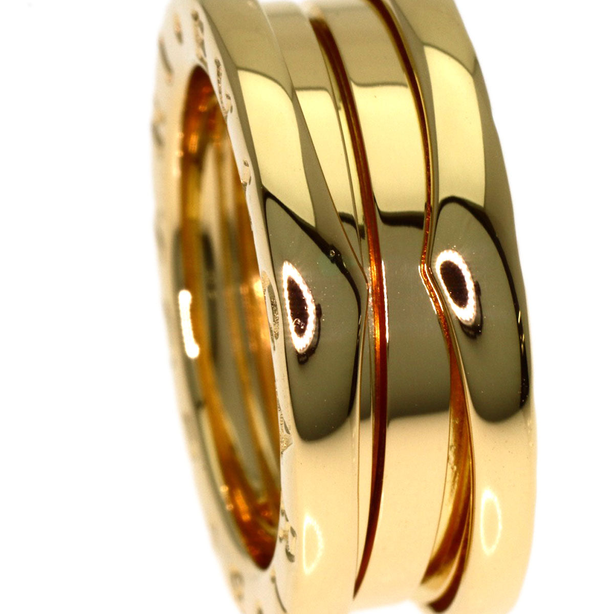 BVLGARI B.zero1 2 Band #49 Ring K18 Yellow Gold Ladies [Used]