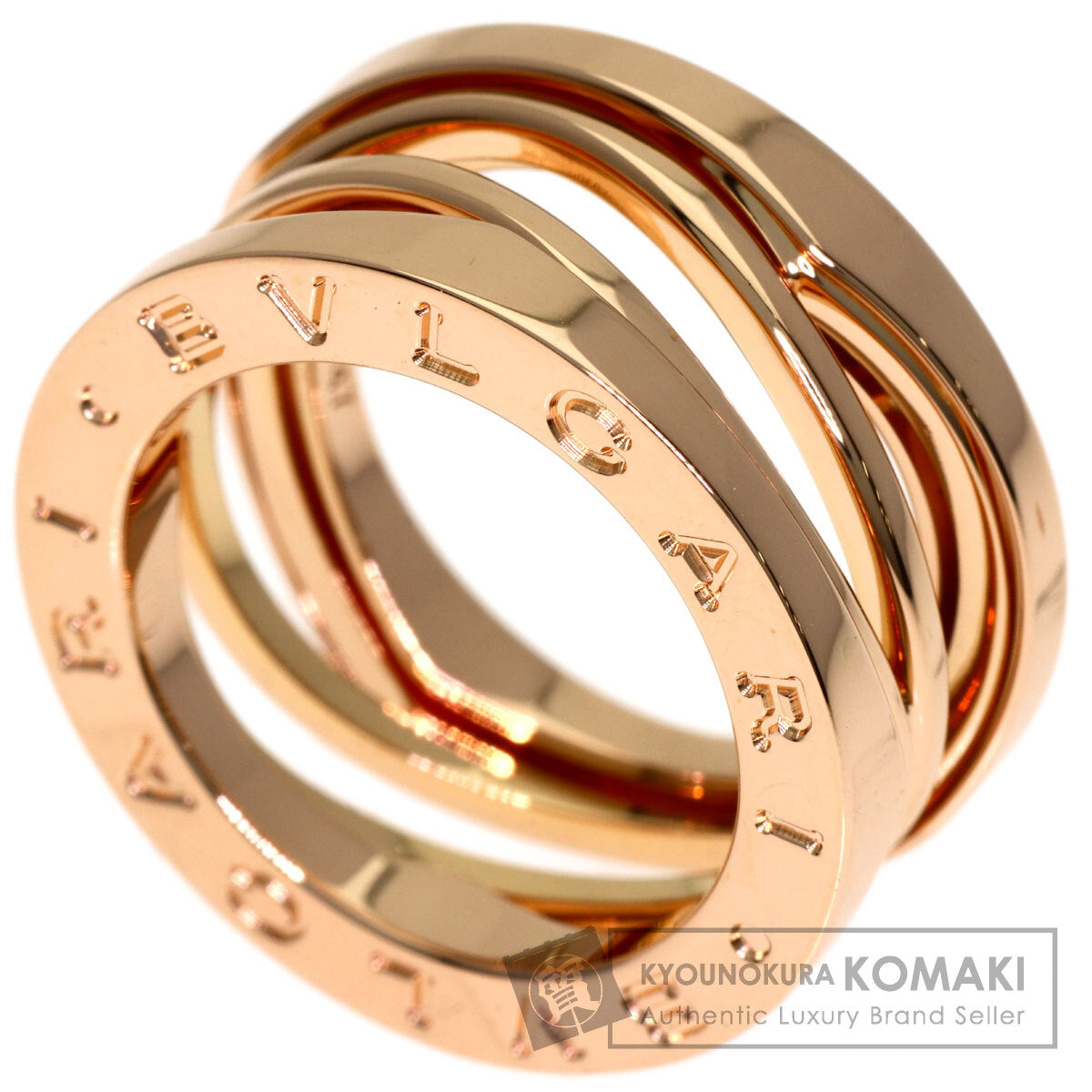 BVLGARI B.zero1 Legend 3 Bands #47 Ring K18 Pink Gold Ladies [Used]