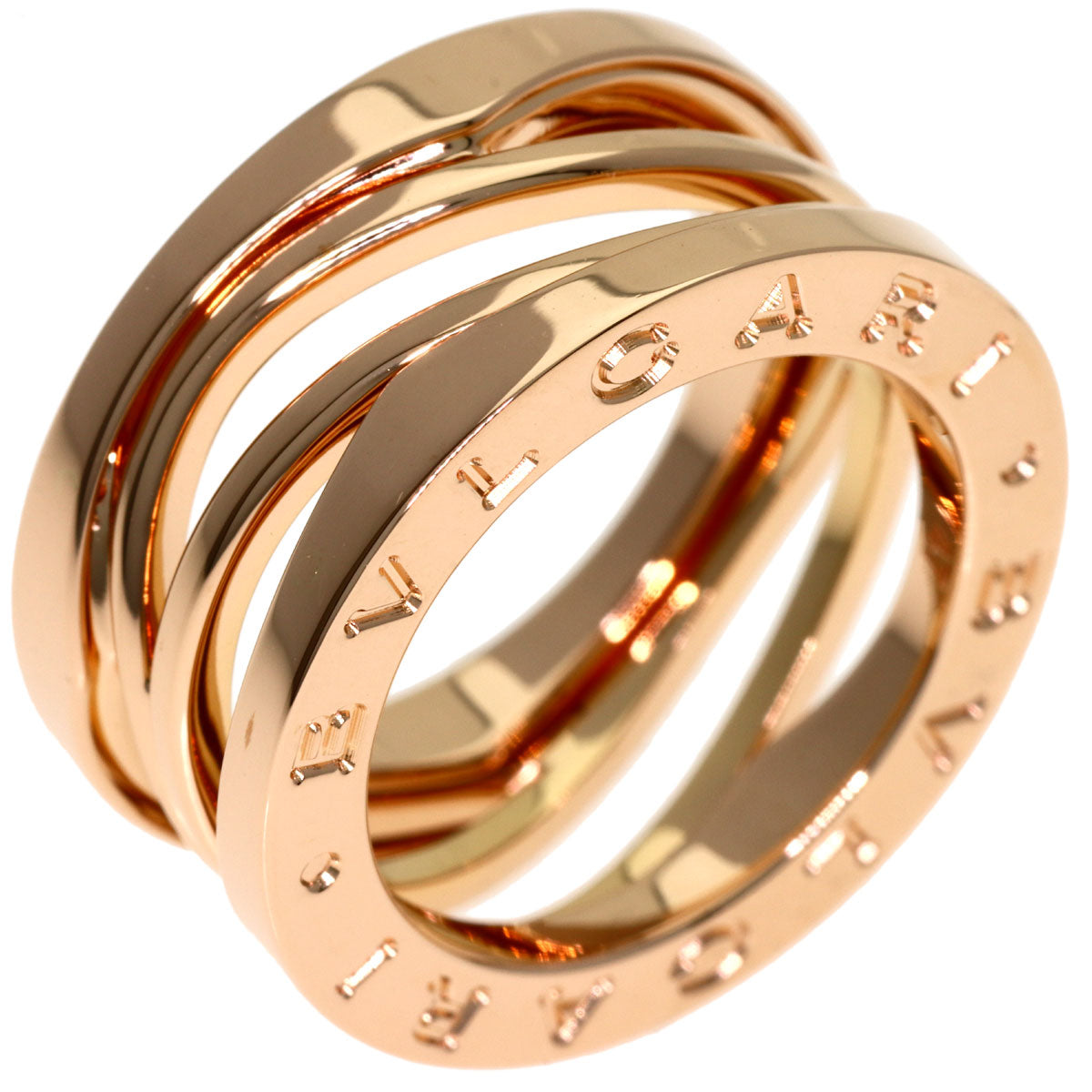BVLGARI B.zero1 Legend 3 Bands #47 Ring K18 Pink Gold Ladies [Used]