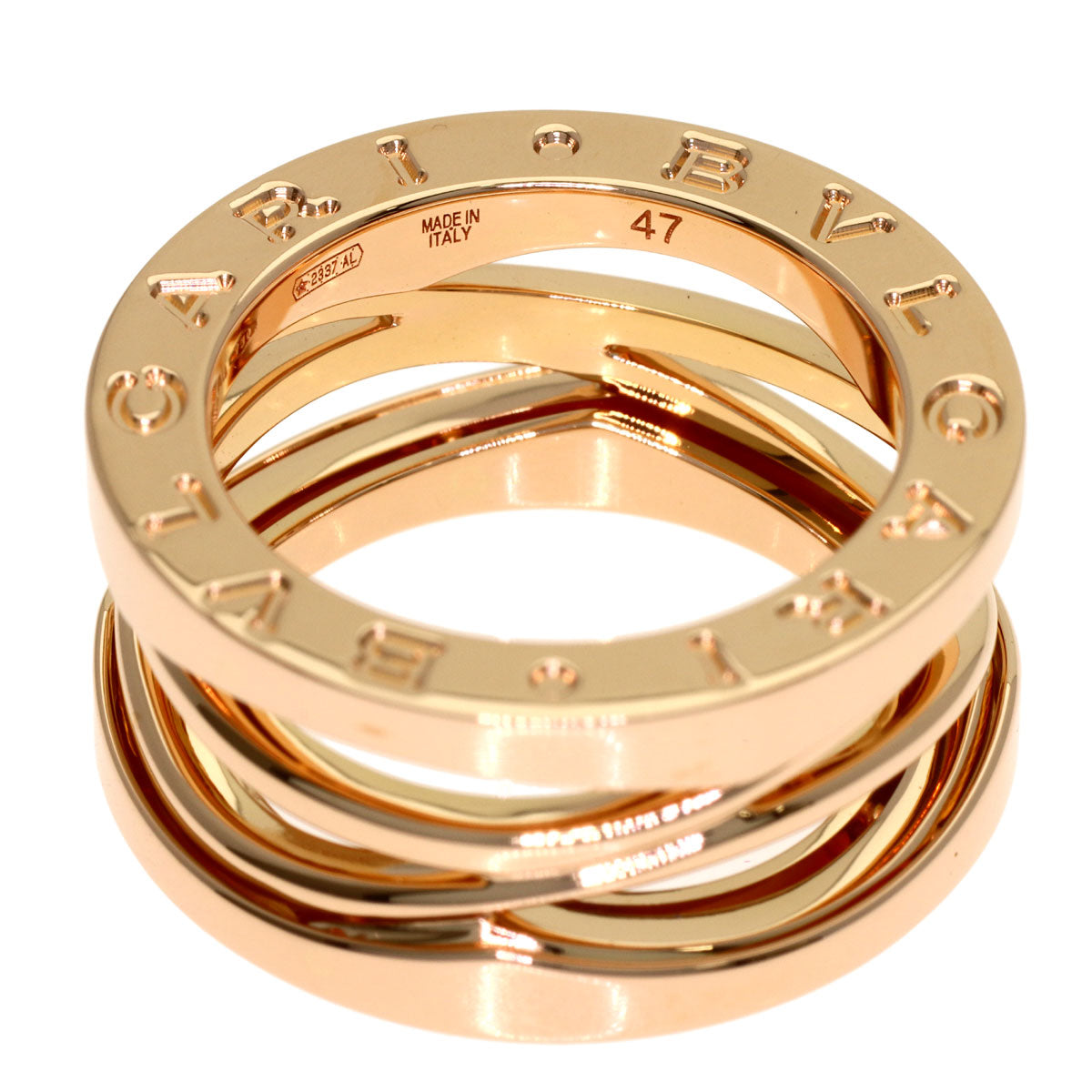 BVLGARI B.zero1 Legend 3 Bands #47 Ring K18 Pink Gold Ladies [Used]