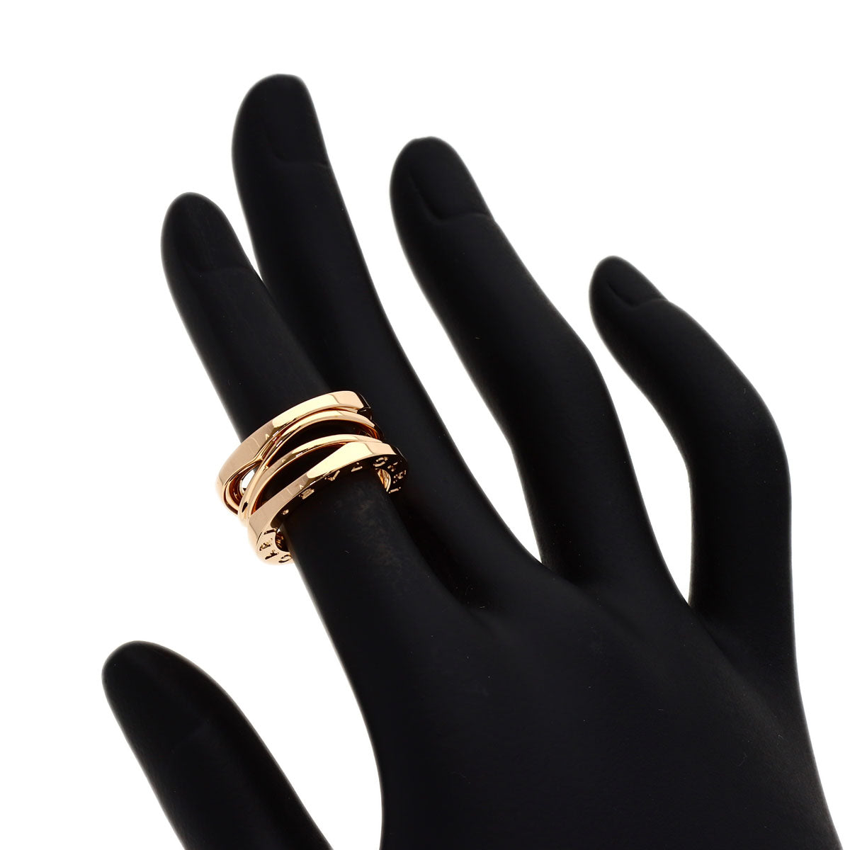 BVLGARI B.zero1 Legend 3 Bands #47 Ring K18 Pink Gold Ladies [Used]