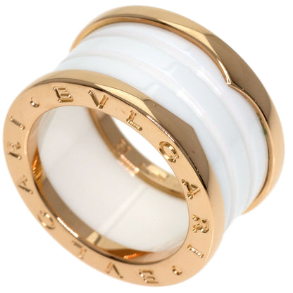 BVLGARI B.zero1 4 band White Ceramic #51 Ring K18 Pink Gold Ladies [Used]