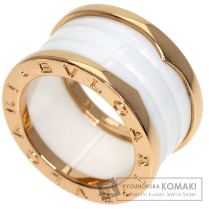BVLGARI B.zero1 4 band White Ceramic #51 Ring K18 Pink Gold Ladies [Used]