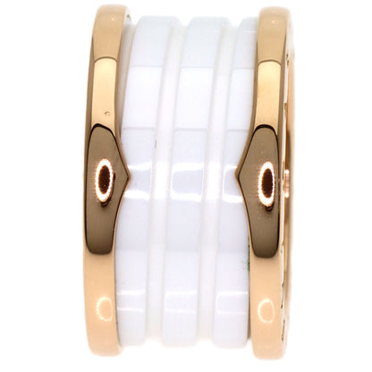 BVLGARI B.zero1 4 band White Ceramic #51 Ring K18 Pink Gold Ladies [Used]