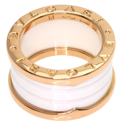 BVLGARI B.zero1 4 band White Ceramic #51 Ring K18 Pink Gold Ladies [Used]